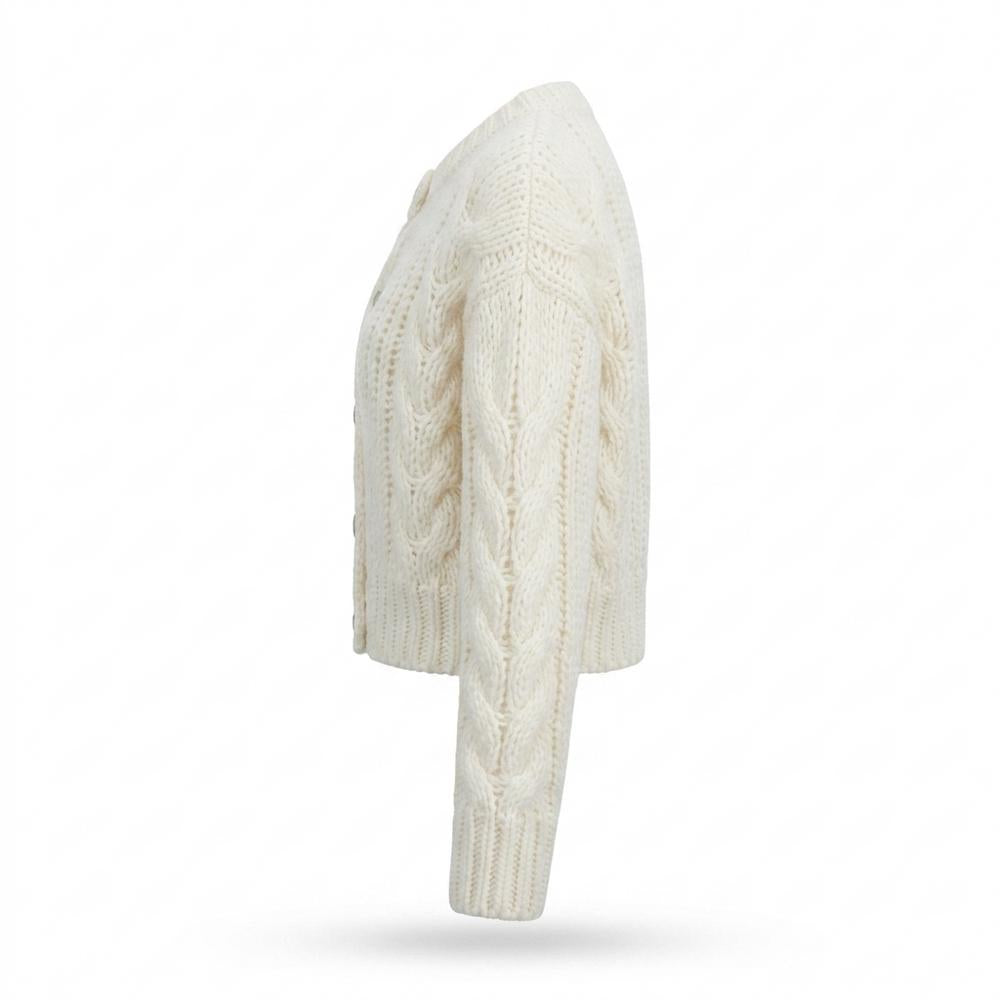 Mens Outlet House - Selom | Cable-Knit Cropped Knit Cardigan Women