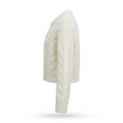 Mens Outlet House - Selom | Cable-Knit Cropped Knit Cardigan Women
