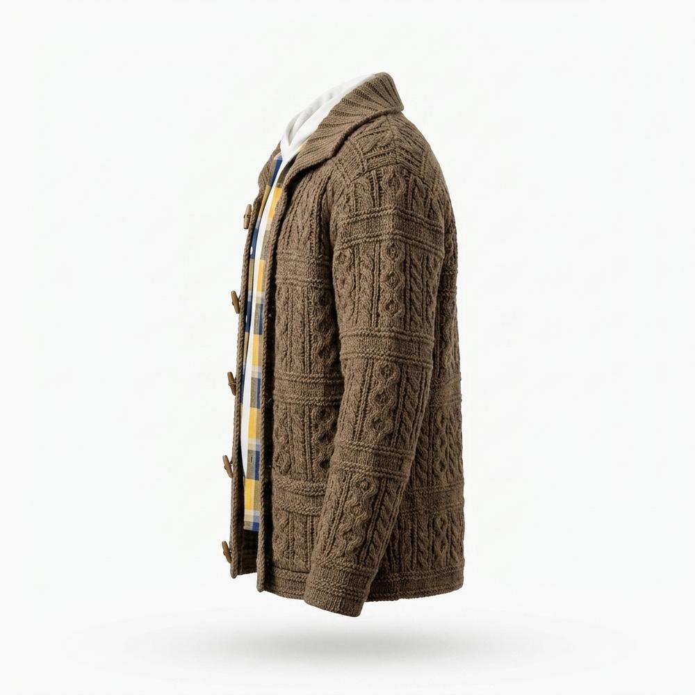Mens Outlet House - Rimir | Cable-Knit Toggle-Closure Knit Cardigan Men