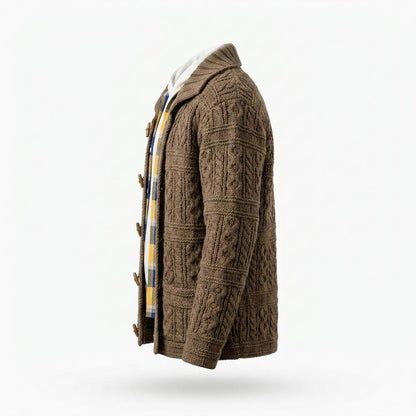 Mens Outlet House - Rimir | Cable-Knit Toggle-Closure Knit Cardigan Men