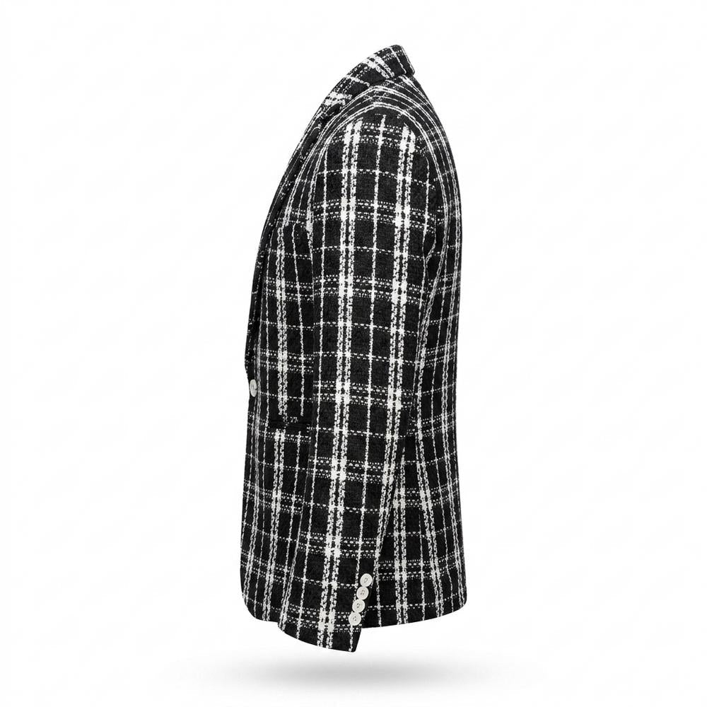 Mens Outlet House - Tiven | Plaid Textured Blazer Men