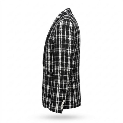 Mens Outlet House - Tiven | Plaid Textured Blazer Men