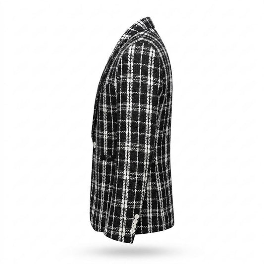 Mens Outlet House - Tiven | Plaid Textured Blazer Men