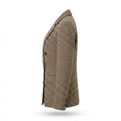 Mens Outlet House - Nezur | Houndstooth Double-Breasted Blazer Women