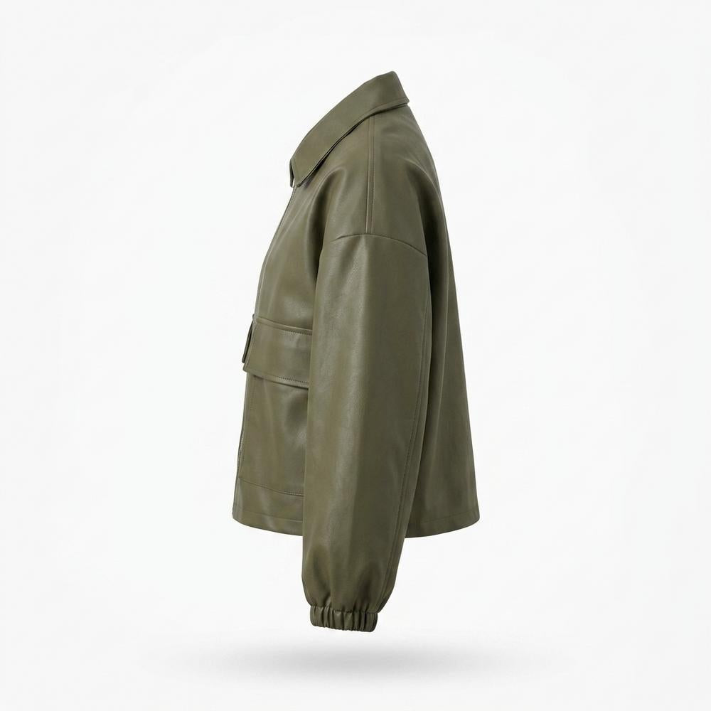 Mens Outlet House - Norel | Boxy Faux-Leather Jacket Women