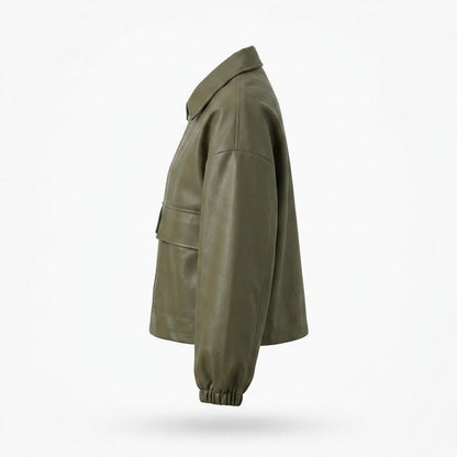 Mens Outlet House - Norel | Boxy Faux-Leather Jacket Women