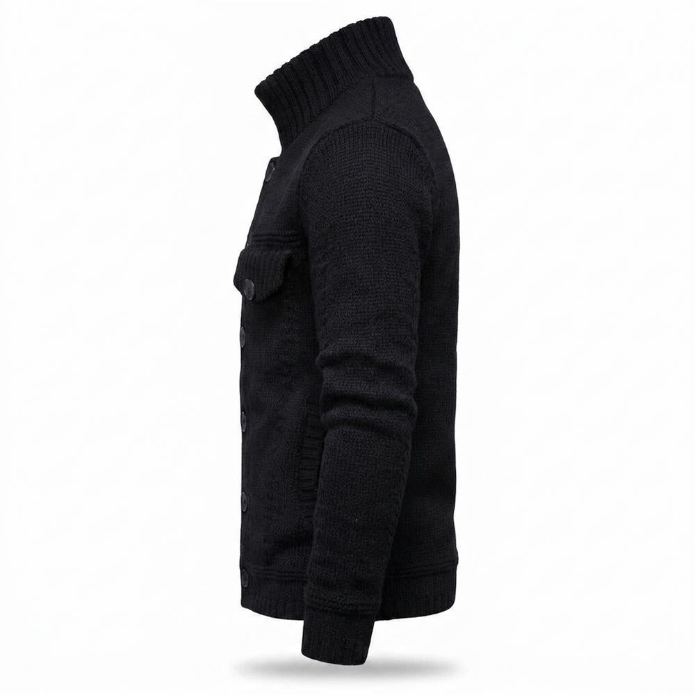 Mens Outlet House - Malin | Button-Up Stand-Collar Knit Cardigan Men