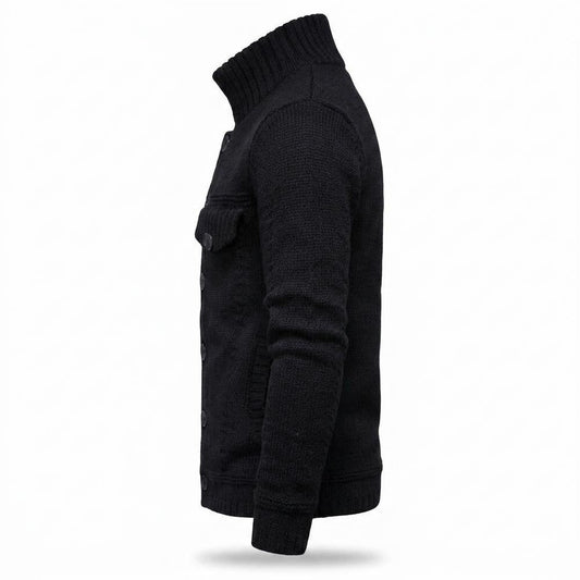 Mens Outlet House - Malin | Button-Up Stand-Collar Knit Cardigan Men