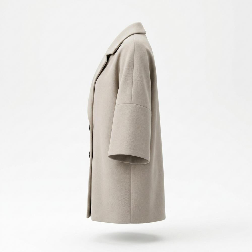 Mens Outlet House - Tilom | Oversized Cuffed Sleeve Coat Women