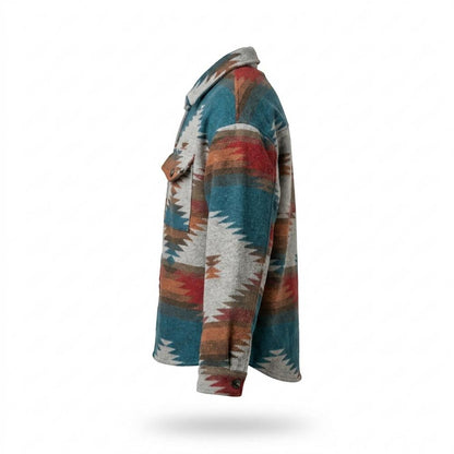 Mens Outlet House - Nilal | Patterned Button-Up Jacket Unisex