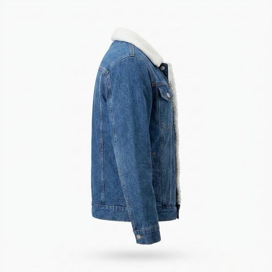 Mens Outlet House - Alver | Sherpa-Lined Button-Front Denim Jacket Men