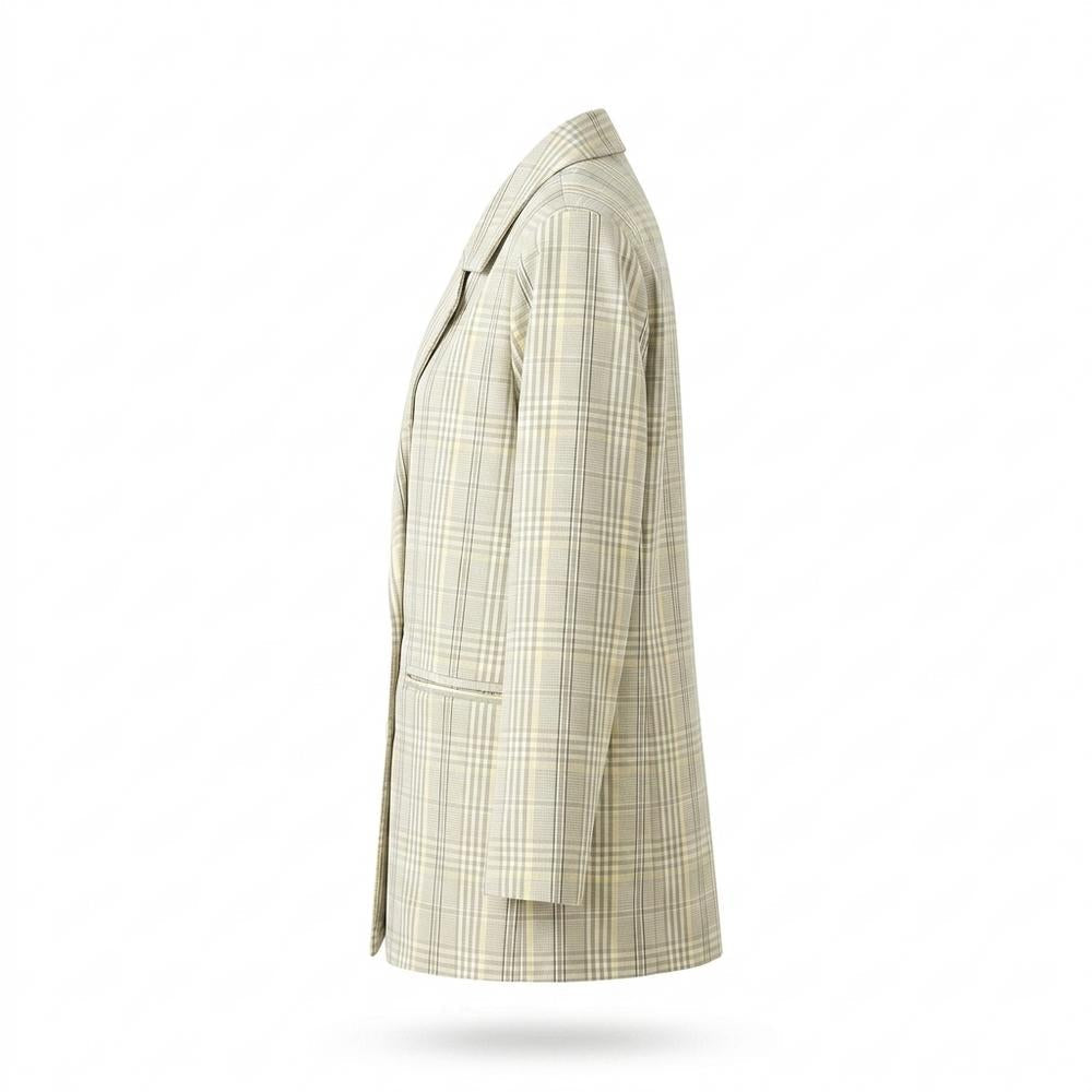 Mens Outlet House - Nemor | Double-Breasted Plaid Blazer Women