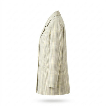 Mens Outlet House - Nemor | Double-Breasted Plaid Blazer Women