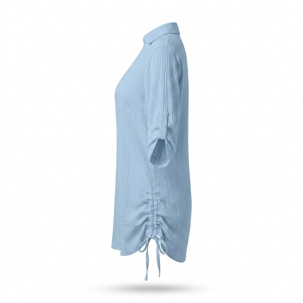 Mens Outlet House - Nilor | Ruched Roll-Tab Sleeve Tunic Women