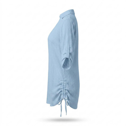 Mens Outlet House - Nilor | Ruched Roll-Tab Sleeve Tunic Women