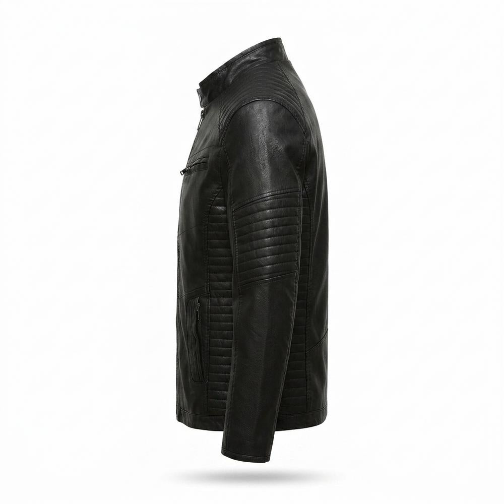 Mens Outlet House - Vitir | Quilted Zip-Up Leather Jacket Men