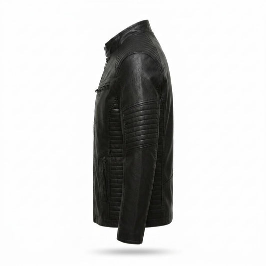 Mens Outlet House - Vitir | Quilted Zip-Up Leather Jacket Men