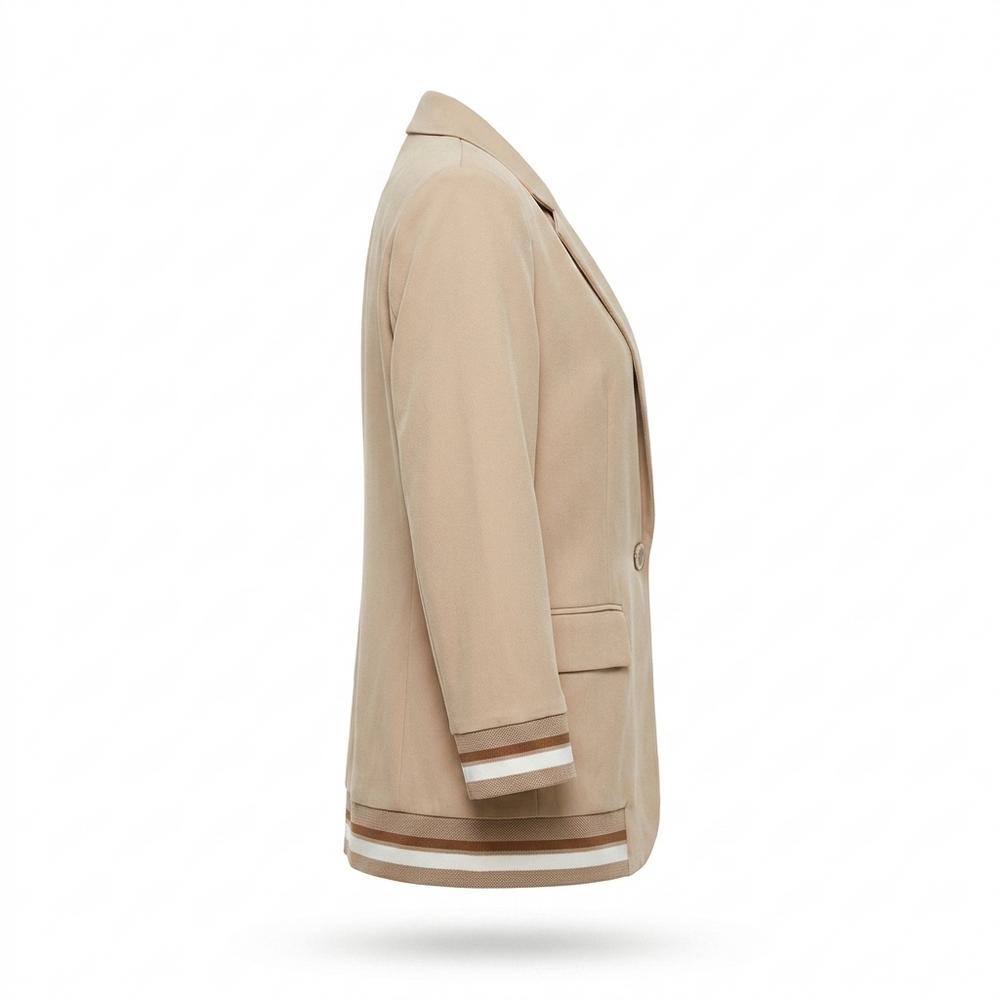 Mens Outlet House - Koras | Single-Breasted Striped-Trim Blazer Women