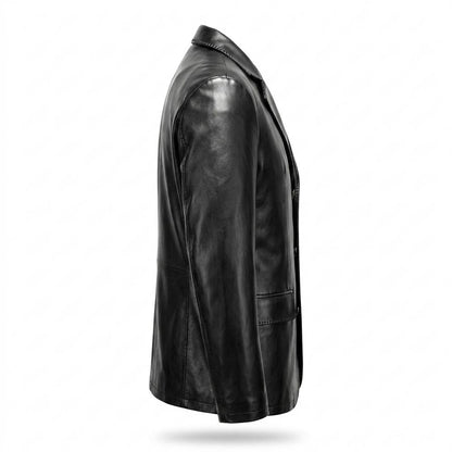 Mens Outlet House - Ritor | Faux-Leather Blazer-Style Leather Jacket Men
