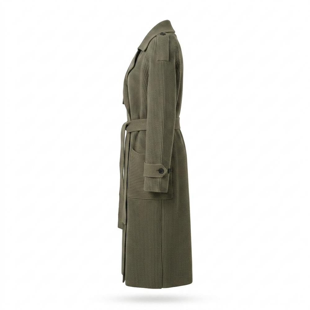 Mens Outlet House - Rasan | Rib-Knit Double-Breasted Coat Women
