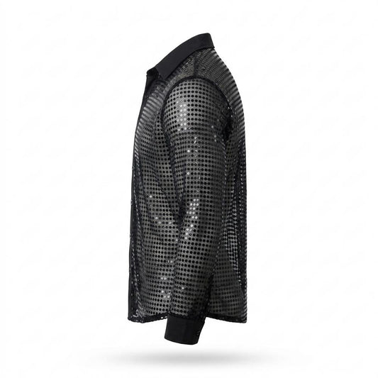 Mens Outlet House - Canor | Sequined Sheer Shirt Men
