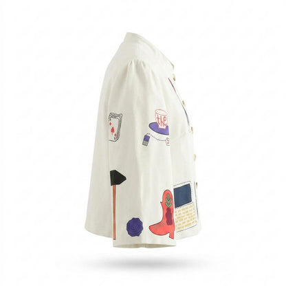 Mens Outlet House - Dadan | Stand-Collar Graphic-Print Jacket Women