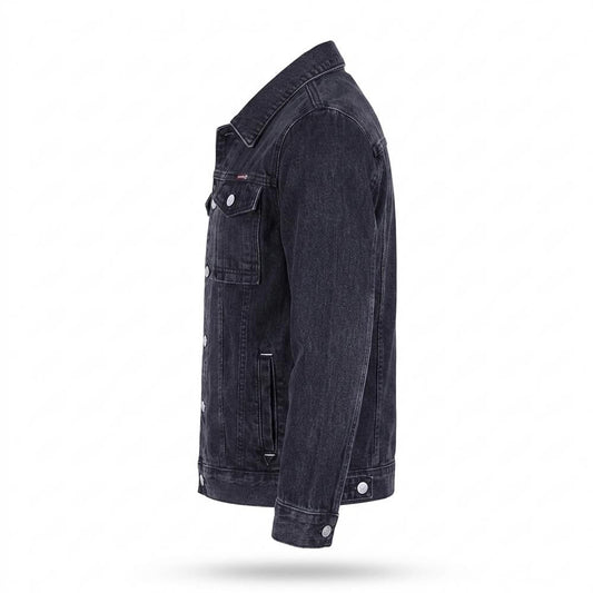 Mens Outlet House - Elral | Button-Front Washed Denim Jacket Men