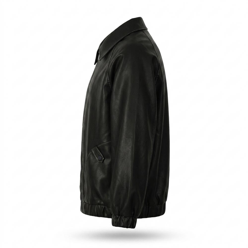 Mens Outlet House - Netal | Zip-Up Relaxed-Fit Leather Jacket Unisex