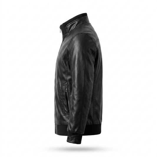 Mens Outlet House - Yorev | Lined Zip-Up Leather Jacket Men