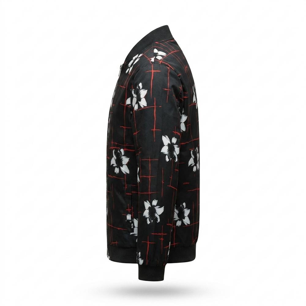 Mens Outlet House - Lyver | Floral Print Zip-Up Jacket Men