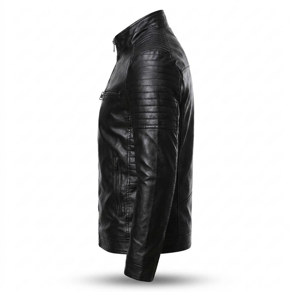 Mens Outlet House - Lynal | Quilted Zip-Up Leather Jacket Men