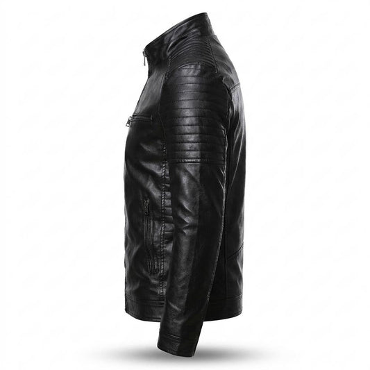 Mens Outlet House - Lynal | Quilted Zip-Up Leather Jacket Men