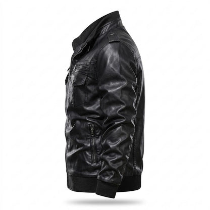 Mens Outlet House - Codar | Zip-Up Slim-Fit Leather Jacket Men