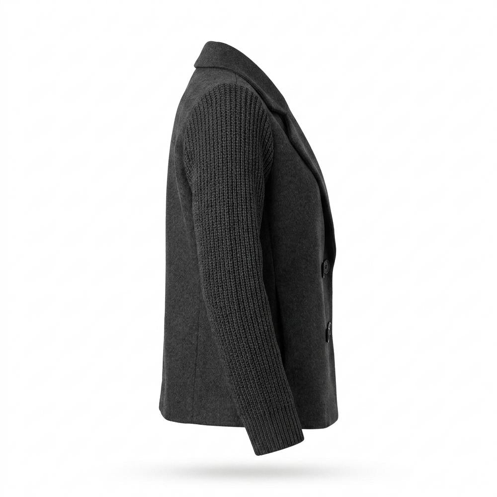 Mens Outlet House - Kavan | Double-Breasted Knit-Sleeve Coat Women