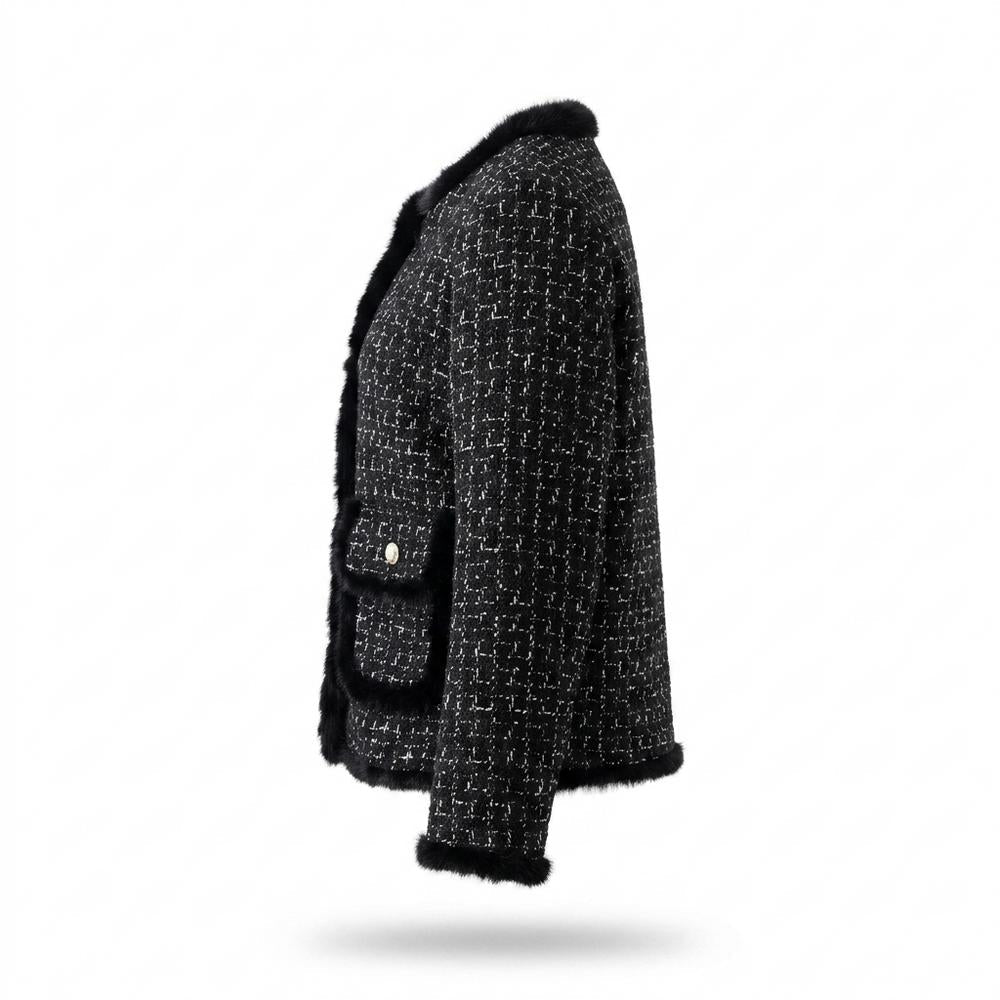 Mens Outlet House - Zemel | Tweed Fur-Trimmed Jacket Women