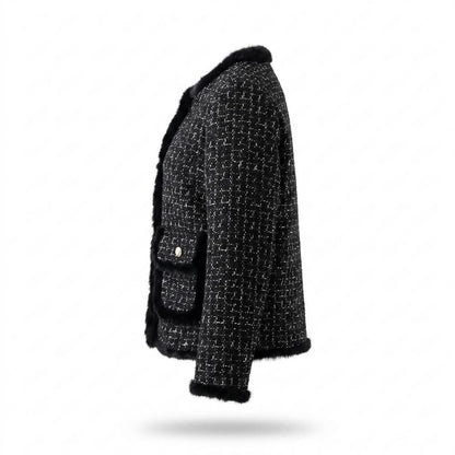 Mens Outlet House - Zemel | Tweed Fur-Trimmed Jacket Women