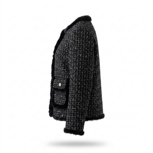 Mens Outlet House - Zemel | Tweed Fur-Trimmed Jacket Women