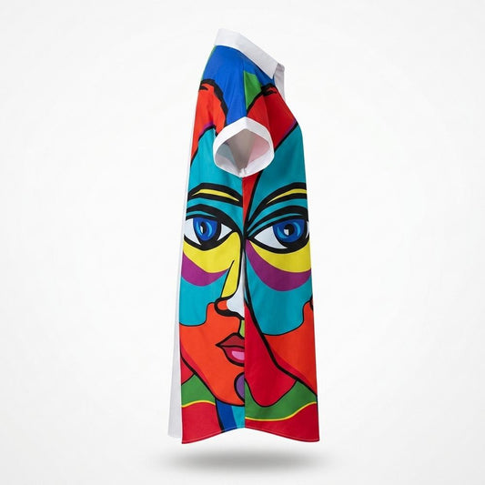 Mens Outlet House - Nelin | Abstract-Print Button-Down Shirt Dress Women