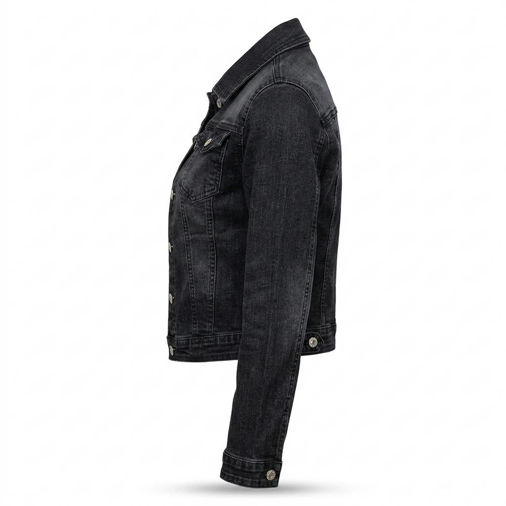 Mens Outlet House - Seken | Button-Front Washed Denim Jacket Women