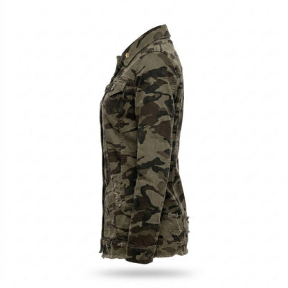 Mens Outlet House - Lohal | Camouflage Button-Front Denim Jacket Women