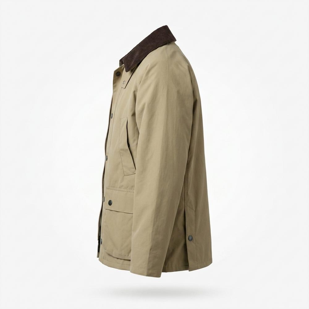 Mens Outlet House - Timar | Corduroy-Collar Plaid-Lined Jacket Men