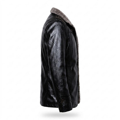 Mens Outlet House - Ralan | Lined Textured Leather Jacket Men