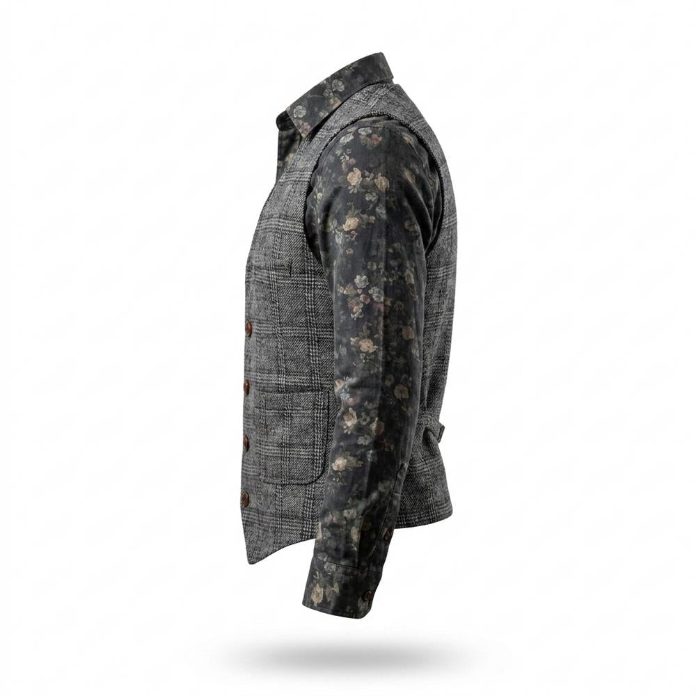 Mens Outlet House - Raran | Plaid Fitted Vest Men