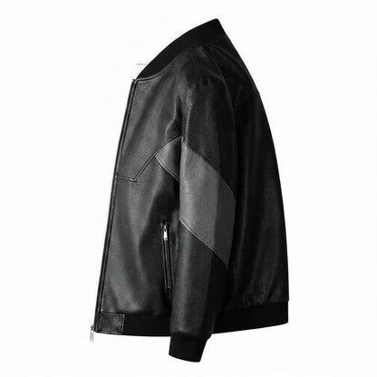 Mens Outlet House - Niren | Two-Tone Textured Leather Jacket Men