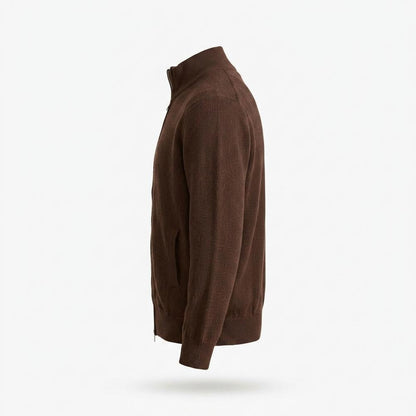 Mens Outlet House - Kekar | Zip-Up High-Neck Knit Cardigan Men