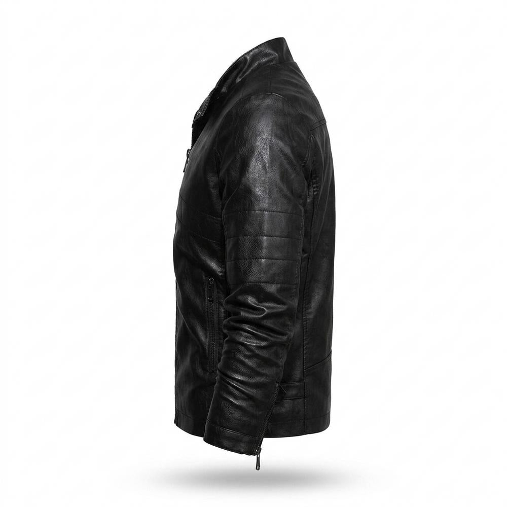 Mens Outlet House - Venor | Quilted Zip-Up Leather Jacket Men