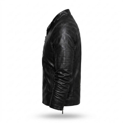 Mens Outlet House - Venor | Quilted Zip-Up Leather Jacket Men