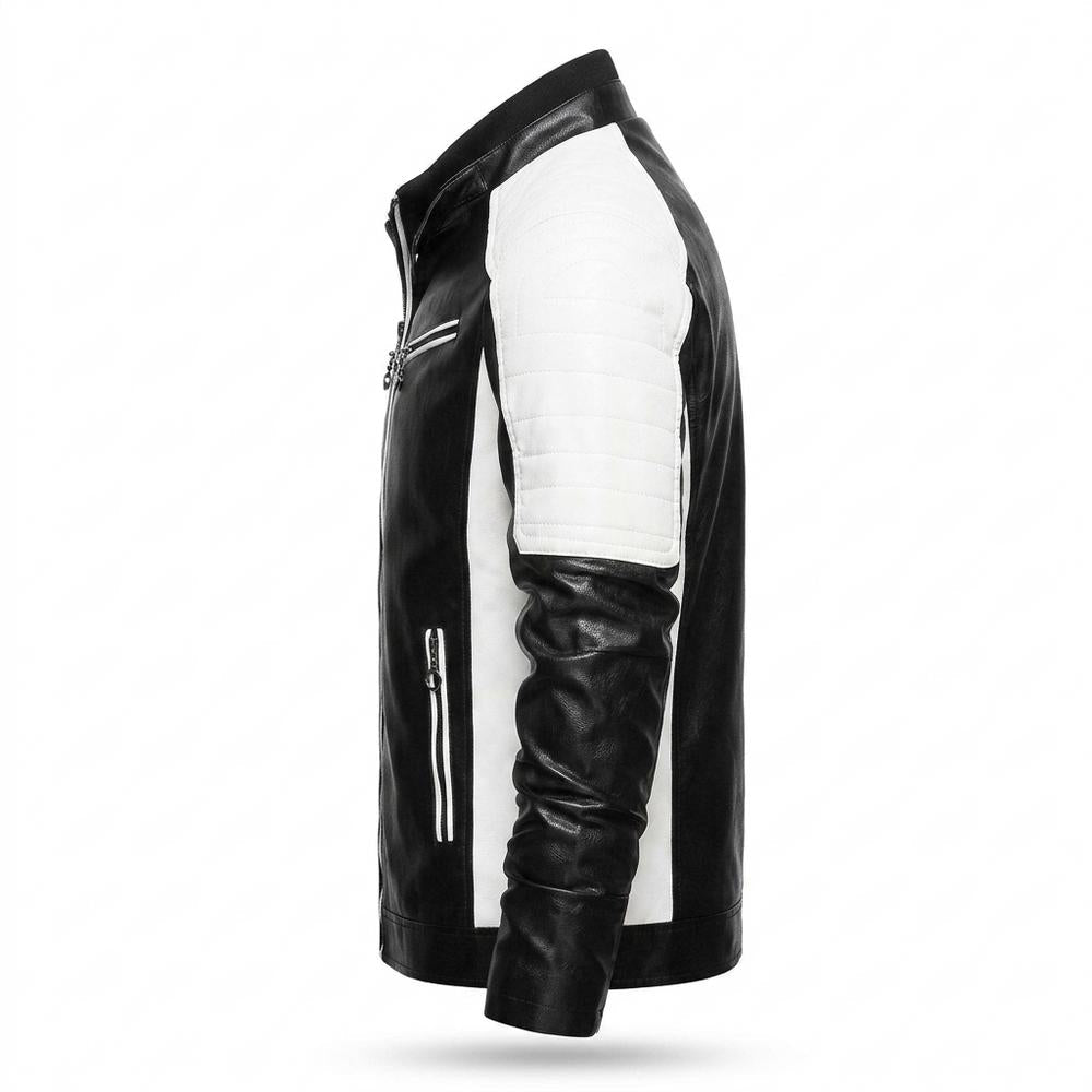 Mens Outlet House - Varen | Two-Tone Quilted Leather Jacket Men