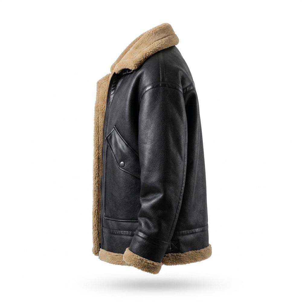 Mens Outlet House - Lymon | Fleece-Lined Faux-Leather Jacket Men