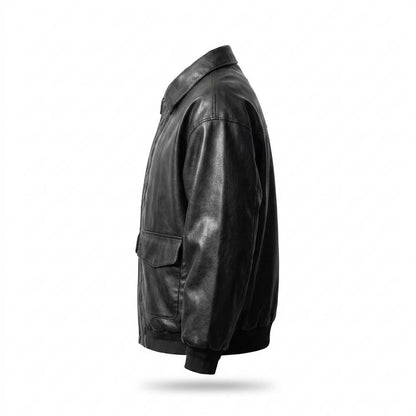 Mens Outlet House - Yonor | Faux-Leather Loose-Fit Leather Jacket Unisex